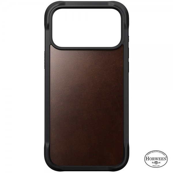 Nomad iPhone 17 Pro Max Deksel Rugged Leather Case Horween Rustic Brown