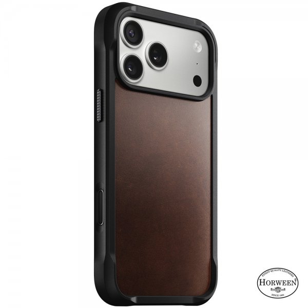 Nomad iPhone 17 Pro Max Deksel Rugged Leather Case Horween Rustic Brown