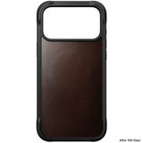 Nomad iPhone 17 Pro Max Deksel Rugged Leather Case Horween Rustic Brown