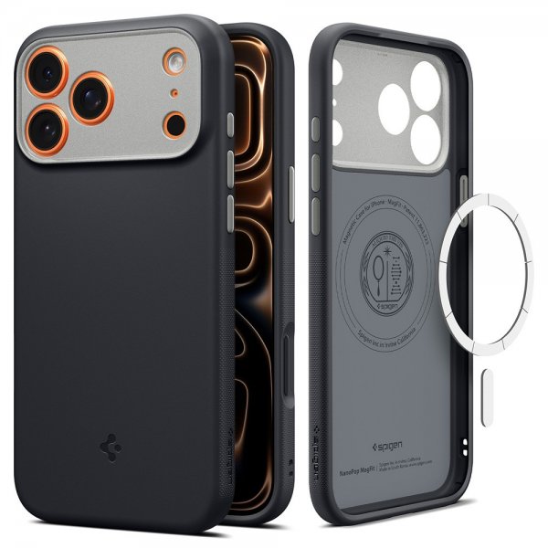 Spigen iPhone 17 Pro Max Deksel Nano Pop MagFit Black Sesame