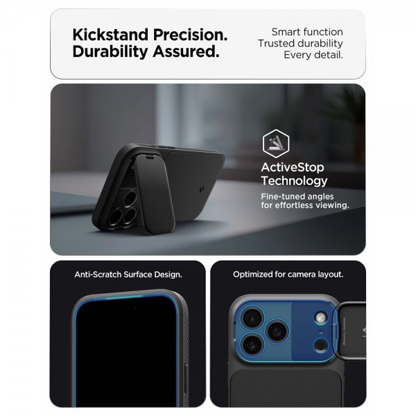Spigen iPhone 17 Pro Max Deksel Optik Armor MagFit Svart