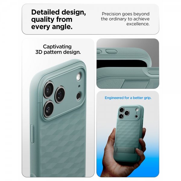 Spigen iPhone 17 Pro Max Deksel Parallax S MagFit Sage Green
