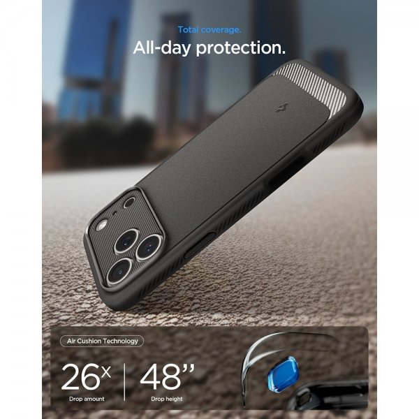 Spigen iPhone 17 Pro Max Deksel Rugged Armor MagFit Marble Gray