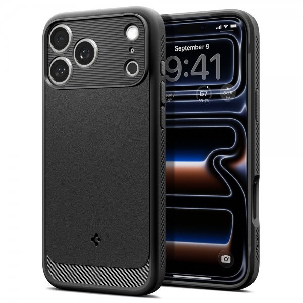 Spigen iPhone 17 Pro Max Deksel Rugged Armor MagFit Matte Black