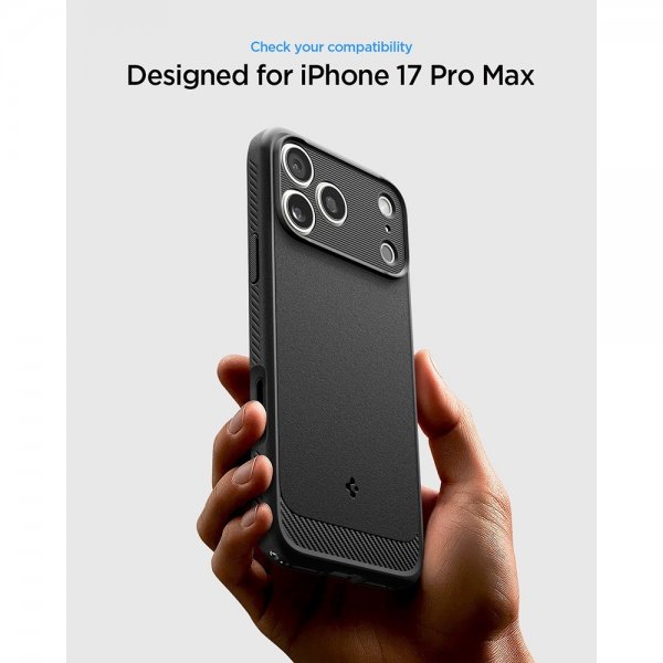 Spigen iPhone 17 Pro Max Deksel Rugged Armor MagFit Matte Black