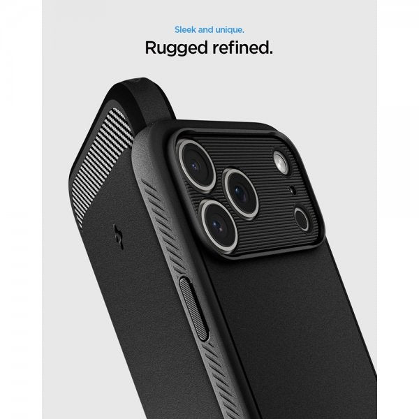 Spigen iPhone 17 Pro Max Deksel Rugged Armor MagFit Matte Black