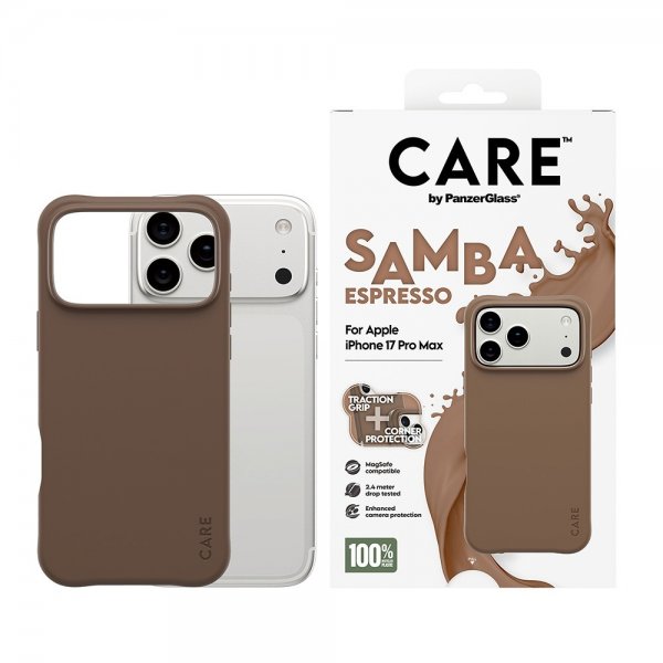 CARE by PanzerGlass iPhone 17 Pro Max Deksel Samba MagSafe Espresso