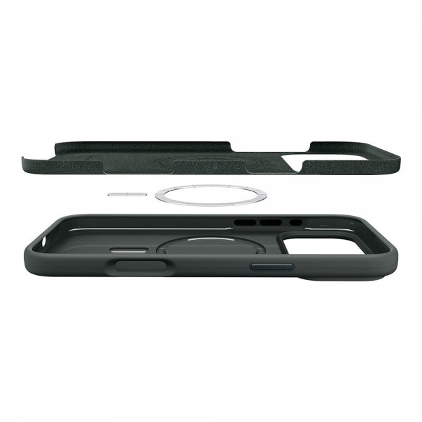 Spigen iPhone 17 Pro Max Deksel Silicone Fit MagFit Abyss Green