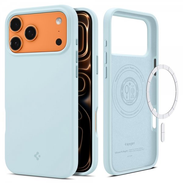 Spigen iPhone 17 Pro Max Deksel Silicone Fit MagFit Mute Blue