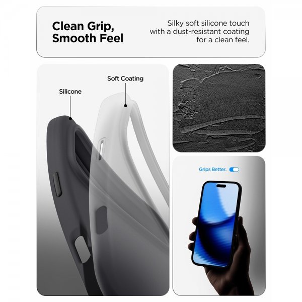 Spigen iPhone 17 Pro Max Deksel Silicone Fit MagFit Svart
