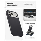 Spigen iPhone 17 Pro Max Deksel Silicone Fit MagFit Svart