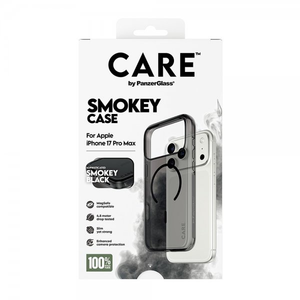 CARE by PanzerGlass iPhone 17 Pro Max Deksel Smokey MagSafe Svart