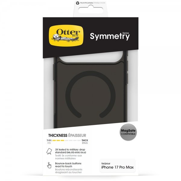 Otterbox iPhone 17 Pro Max Deksel Symmetry Clear MagSafe Black Mist