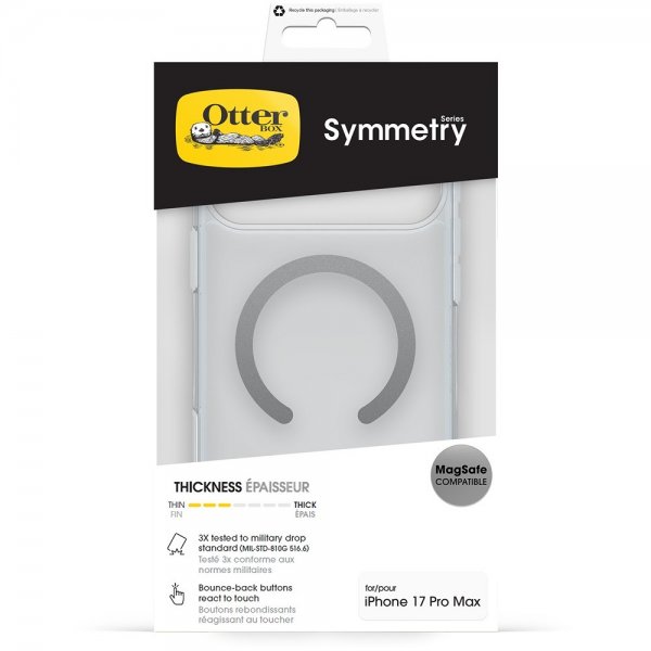 Otterbox iPhone 17 Pro Max Deksel Symmetry Clear MagSafe Transparent