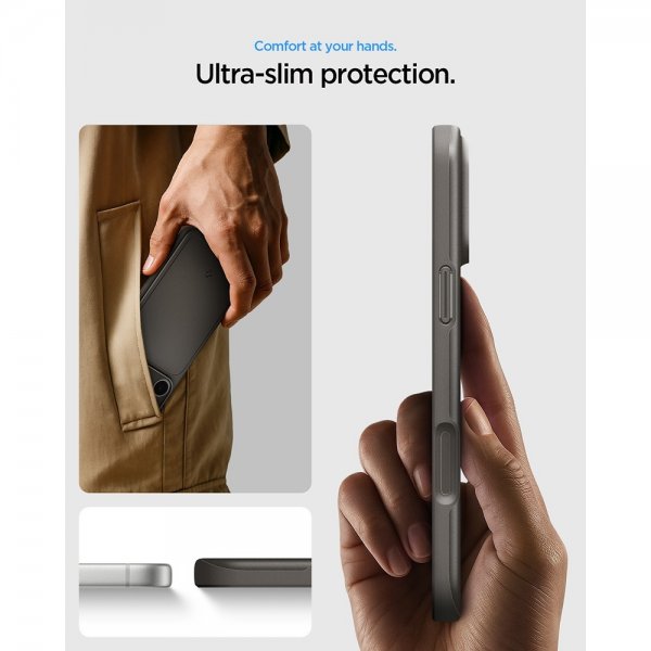 Spigen iPhone 17 Pro Max Deksel Thin Fit MagFit Gunmetal