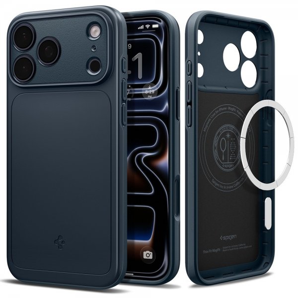 Spigen iPhone 17 Pro Max Deksel Thin Fit MagFit Metal Slate