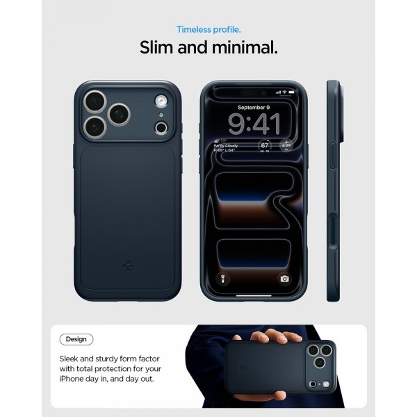 Spigen iPhone 17 Pro Max Deksel Thin Fit MagFit Metal Slate