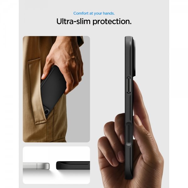 Spigen iPhone 17 Pro Max Deksel Thin Fit MagFit Svart