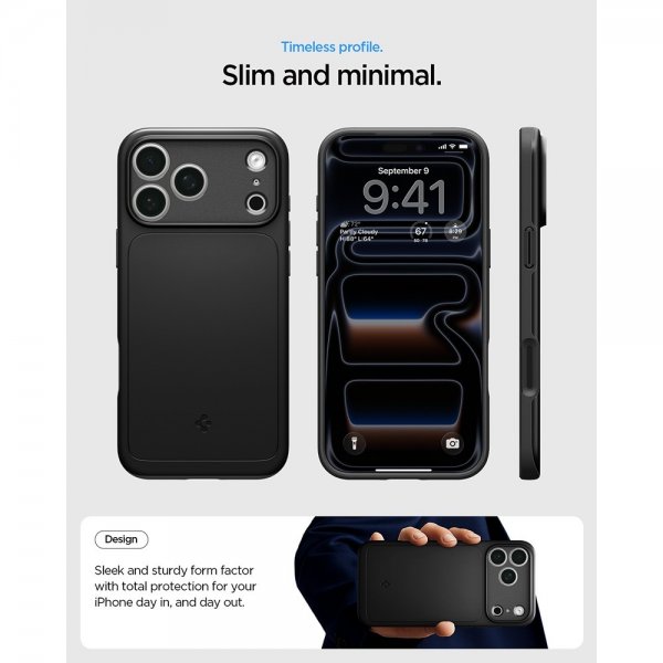 Spigen iPhone 17 Pro Max Deksel Thin Fit MagFit Svart
