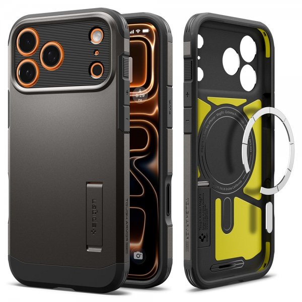 Spigen iPhone 17 Pro Max Deksel Tough Armor T MagFit Gunmetal