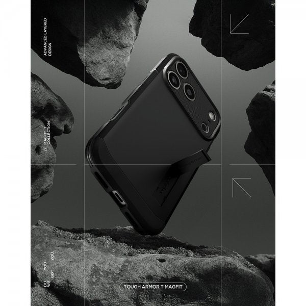 Spigen iPhone 17 Pro Max Deksel Tough Armor T MagFit Svart