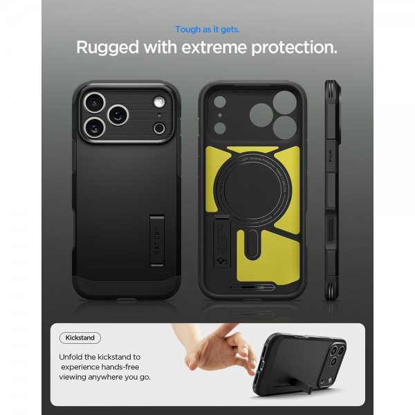 Spigen iPhone 17 Pro Max Deksel Tough Armor T MagFit Svart