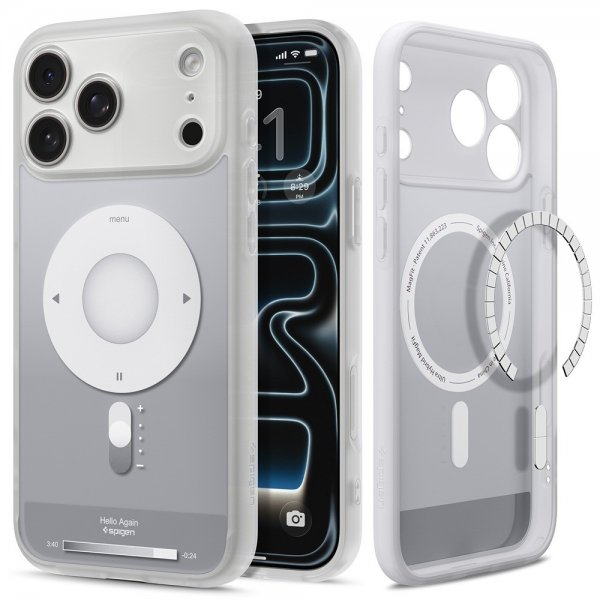 Spigen iPhone 17 Pro Max Deksel Ultra Hybrid Classic MagFit Sølv