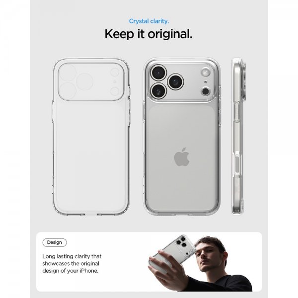 Spigen iPhone 17 Pro Max Deksel Ultra Hybrid Crystal Clear