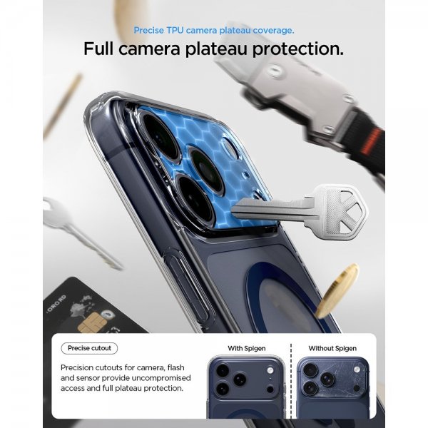 Spigen iPhone 17 Pro Max Deksel Ultra Hybrid MagFit Clear Deep Blue