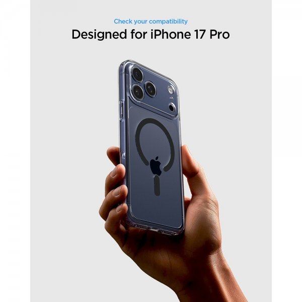 Spigen iPhone 17 Pro Max Deksel Ultra Hybrid MagFit Clear Graphite