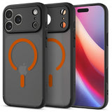 Spigen iPhone 17 Pro Max Deksel Ultra Hybrid MagFit Frost Black Orange