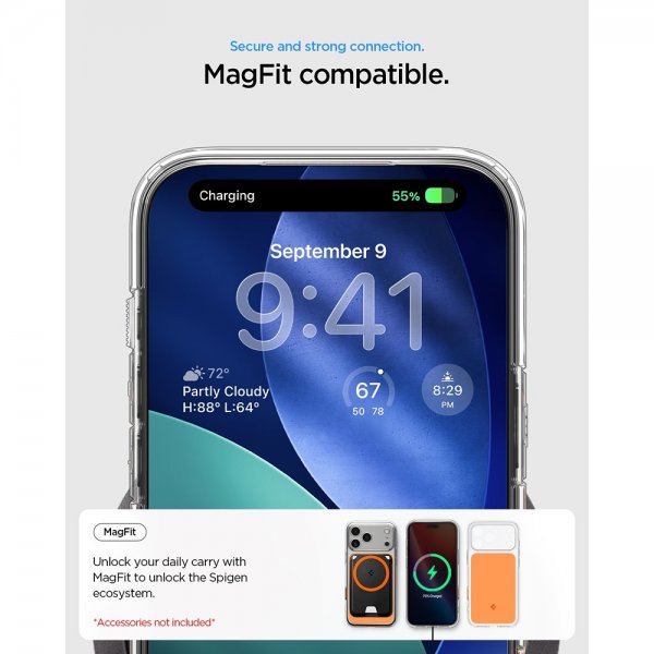 Spigen iPhone 17 Pro Max Deksel Ultra Hybrid T MagFit Glossy Orange