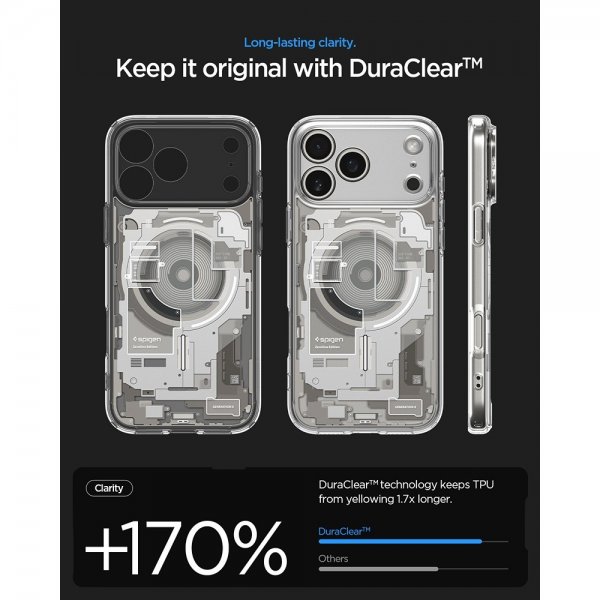 Spigen iPhone 17 Pro Max Deksel Ultra Hybrid Zero One MagFit Natural Titanium