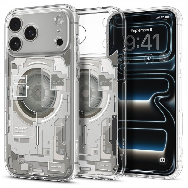 Spigen iPhone 17 Pro Max Deksel Ultra Hybrid Zero One MagFit Natural Titanium