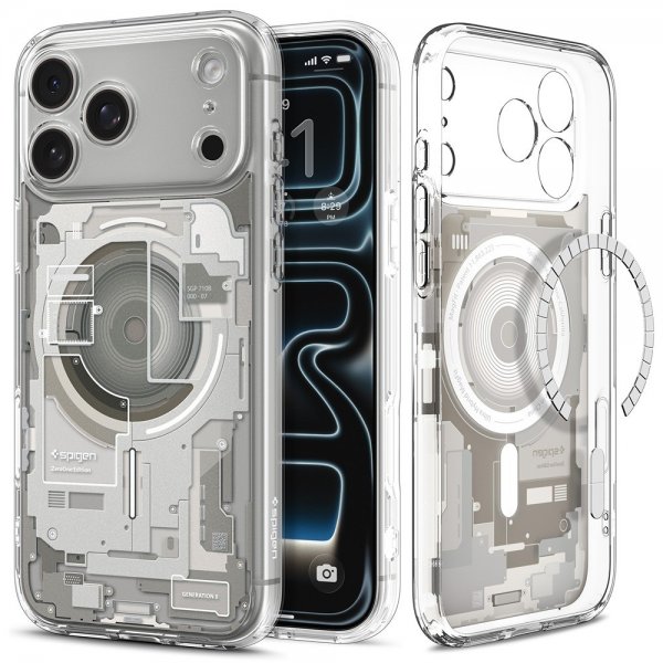 Spigen iPhone 17 Pro Max Deksel Ultra Hybrid Zero One MagFit Natural Titanium