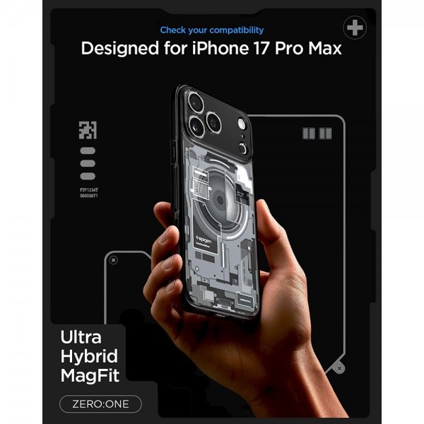 Spigen iPhone 17 Pro Max Deksel Ultra Hybrid Zero One MagFit Svart