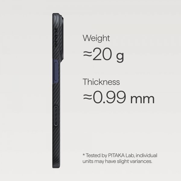 Pitaka iPhone 17 Pro Deksel Edge Black/Grey Twill