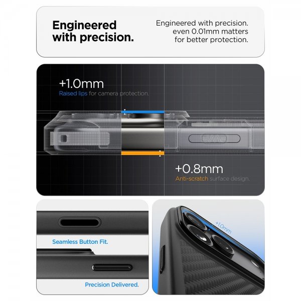 Spigen iPhone 17 Pro Deksel Enzo Aramid T MagFit Svart