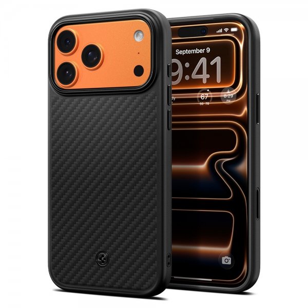 Spigen iPhone 17 Pro Deksel Enzo Aramid T MagFit Svart