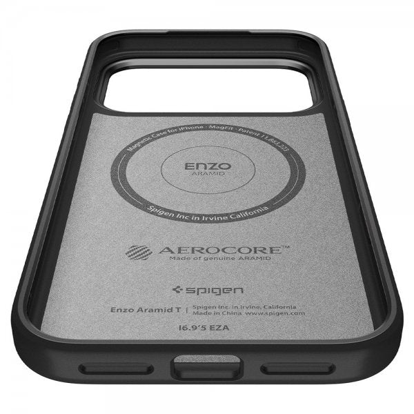 Spigen iPhone 17 Pro Deksel Enzo Aramid T MagFit Svart