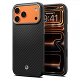 Spigen iPhone 17 Pro Deksel Enzo Aramid T MagFit Svart Sølv