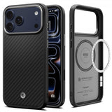 Spigen iPhone 17 Pro Deksel Enzo Aramid T MagFit Svart Sølv