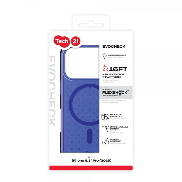 Tech21 iPhone 17 Pro Deksel EvoCheck MagSafe Electric Blue