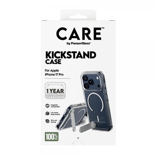 CARE by PanzerGlass iPhone 17 Pro Deksel Kickstand MagSafe Transparent