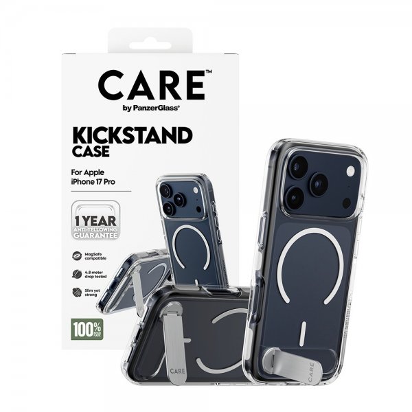 CARE by PanzerGlass iPhone 17 Pro Deksel Kickstand MagSafe Transparent