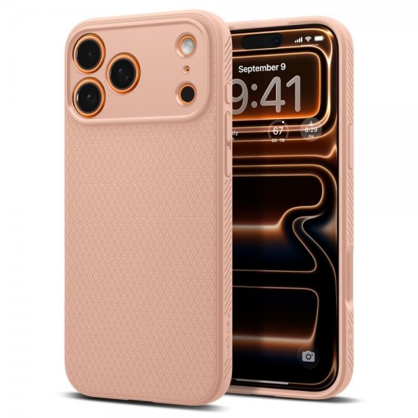 Spigen iPhone 17 Pro Max Deksel Liquid Air Titanium Pink