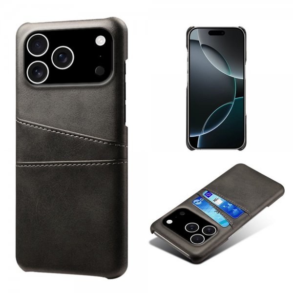 iPhone 17 Pro Deksel med To Kortlommer Svart