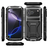 R-JUST iPhone 17 Pro Deksel Metall Støtsikker Svart