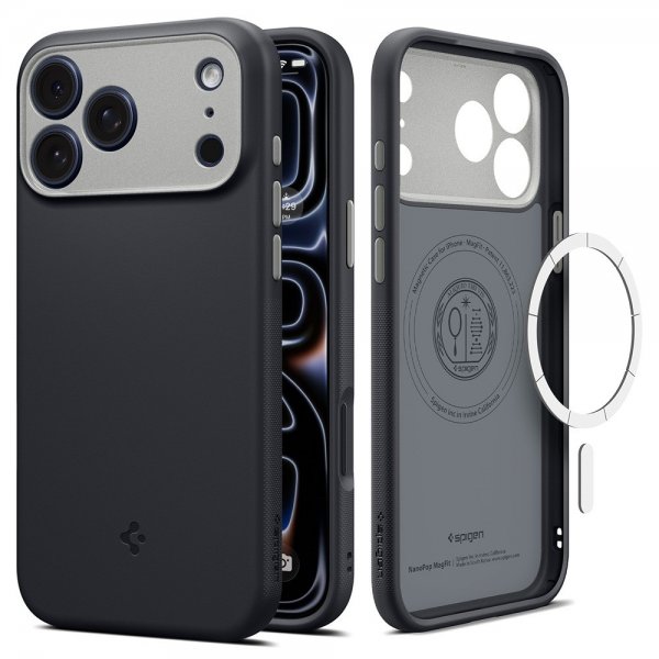 Spigen iPhone 17 Pro Deksel Nano Pop MagFit Black Sesame