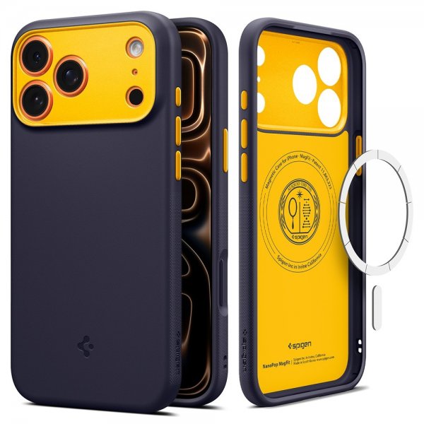 Spigen iPhone 17 Pro Deksel Nano Pop MagFit Blueberry Navy
